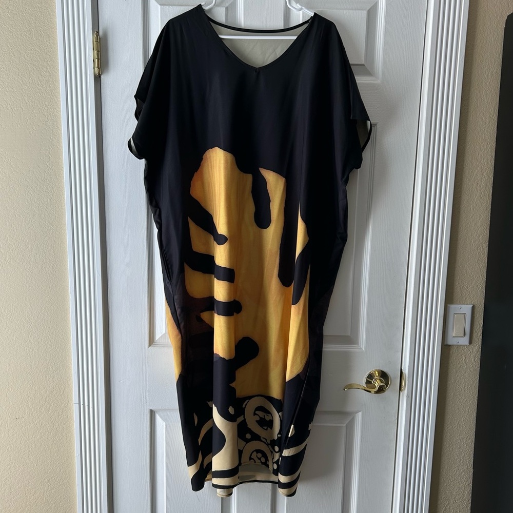 Black and Gold Abstract Dress